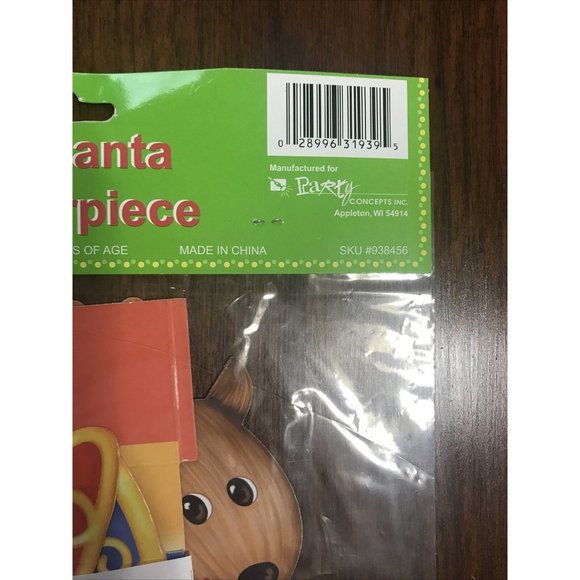 15” Christmas Paper Die Cut Decoration Santa Sleigh Centerpiece Holiday Retro - Picture 8 of 10